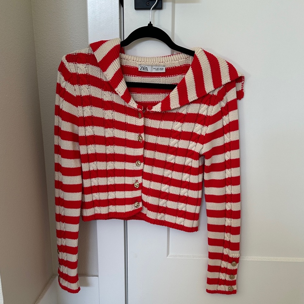 Zara Striped Knit Cardigan
